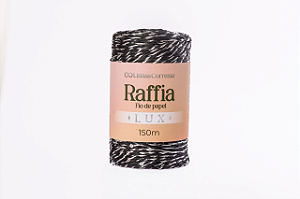 RAFFIA Lux Corrente 150m/125g-72%Papel/Viscose 28%Poliester Cor: Preto
