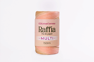 RAFFIA Multi Corrente 150m/125g-100%Papel/Viscose Cor: Rosa Por do Sol