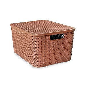 Caixa organizadora 15 litros rattan Arqplast - Marrom