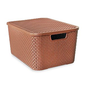 Caixa organizadora 20 litros rattan Arqplast - Marrom