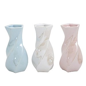 Vaso de cerâmica com relevo perolado - Rocie