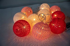 Cordão luminoso bolas 1,8m (aprox.) c/ 10 LED´s - Master Christmas premium