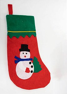 Meia Decorativa de Natal Boneco de Neve 33cm x 23cm - Wincy Natal