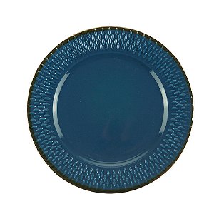 PRATO SOBREMESA PORCELANA DROPS AZUL 20cm