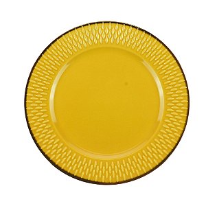 PRATO SOBREMESA PORCELANA DROPS AMARELO 20cm