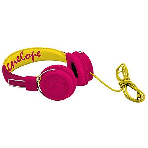 FONE DE OUVIDO PLASTICO/METAL HB WACKY RACE PENELOPE ROSA/AMARELA