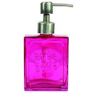 PORTA SABONETE LIQUIDO DE VIDRO PURE SOAP PINK