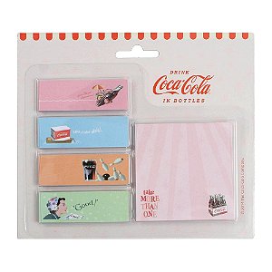 SET BLOCO DE NOTAS COM ADESIVO COCA-COLA ALL KINDS OF VINTAG