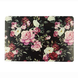 LUGAR AMERICANO PET FLORAL PRETO 44x29cm