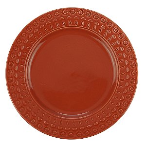 PRATO SOBREMESA PORCELANA GRACE CARMIM 19cm