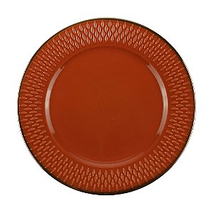PRATO SOBREMESA PORCELANA DROPS LARANJA 20cm