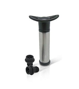 CJ 3 PC BOMBA A VÁCUO DE INOX C/2 ROLHAS FLEXÍVEIS P/VINHO