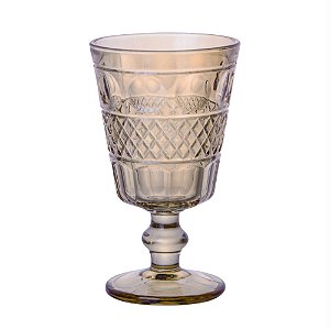 CJ 6 TAÇAS VIDRO P/ÁGUA GEOMETRIC ÂMBAR 250ml