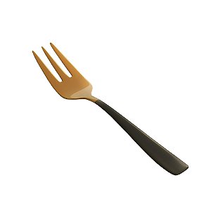 CJ 6 GARFOS AÇO INOX P/BOLO PISA ROSÉ GOLD/PRETO