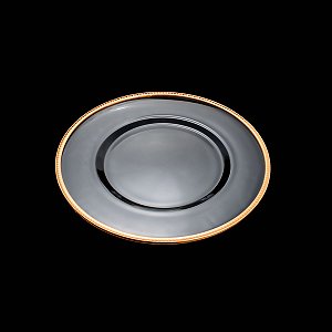 SOUSPLAT DE VIDRO C/CORDÃO PARIS ROSE 35cm