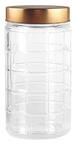 PORTA MANTIMENTO EM VIDRO TAMPA COBRE 1740ML 11X22CM