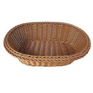 CESTA PARA PÃES OVAL EM POLIPROPILENO 26.5X20X7CM MARROM