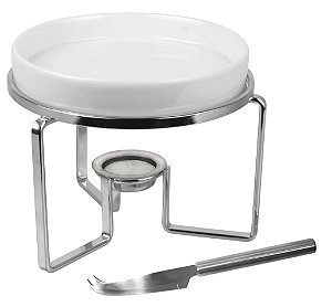 RECHAUD PARA QUEIJO BRIE EM CERÂMICA COM FACA 15CM