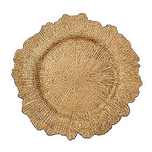 SOUSPLAT RAMOS EM PLASTICO D36CM COR DOURADO