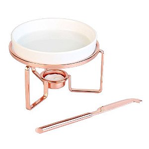 RECHAUD QUEIJO BRIE FACA CERAMICA D16XA11,7CM COR ROSE
