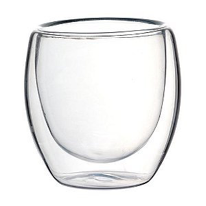 JOGO DE 2 COPOS PAREDE DUPLA EM VIDRO BOROSSILICATO 90ML