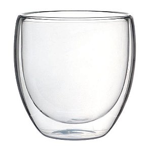 JOGO DE 2 COPOS PAREDE DUPLA EM VIDRO BOROSSILICATO 240ML