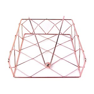 PORTA GUARDANAPO DE METAL COBRE 19,2CM X 19,2CM X 7CM