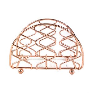 PORTA GUARDANAPO DE METAL COBRE 13CM X 5CM X 9,5CM