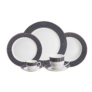 APARELHO DE JANTAR DE PORCELANA 42 PEÇAS ALTO RELEVO