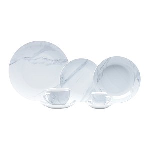 APARELHO DE JANTAR 42 PC DE PORCELANA MARBLE