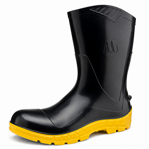 Bota Galocha PVC All Work Solado Amarelo Impermeável CA48259