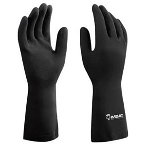 LUVA LATEX PRETA IMBAT PRO REFORÇADA COM FORRO CA 44495