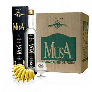 Caixa Aguardente de Banana MusA Prata 500ml (12 UN)