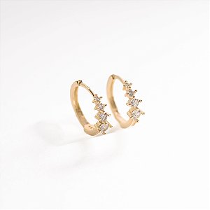 Argola 4 Pontos de Luz Banhado a Ouro 18k