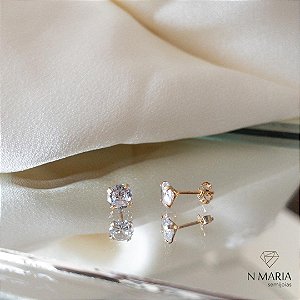 Brincos Ponto de Luz Redondo Banhado Ouro 18k - G
