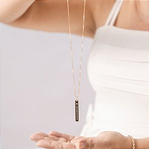 Colar Placa Abençoada Banhado Ouro 18k