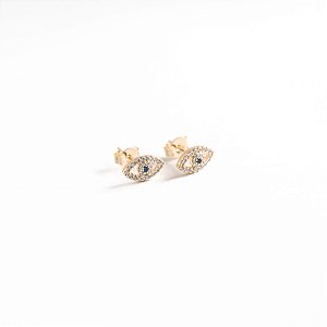 Conjunto Olho Grego Banhado Ouro 18k