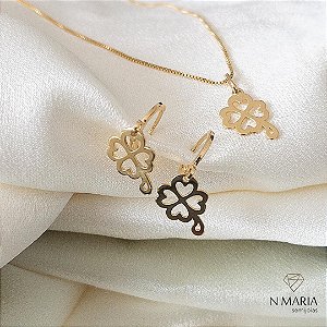 Conjunto Sorte Banhado Ouro 18k