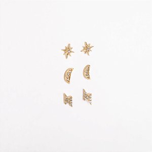 Trio Céu Banhado Ouro 18k