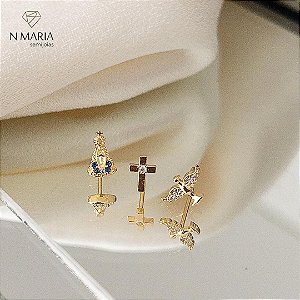 Trio Aparecida Banhado Ouro 18k