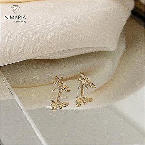 Brincos Libélula Banhado Ouro 18k