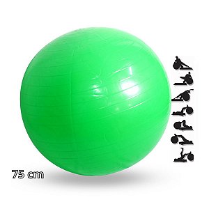Bola de yoga verde com 75cm para exercícios fisicos