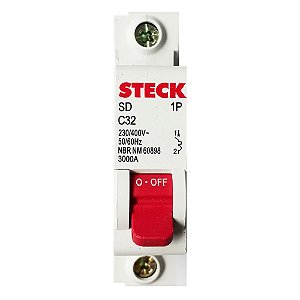 Kit 3 Disjuntores Unipolar 32A - Steck Modelo Din