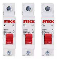 Kit Com 3 Disjuntores Unipolar 40A - Steck Modelo Din