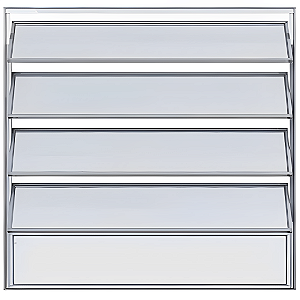 Vitro 100x60 - Aluminio Brilhante - Modelo Janela Basculante