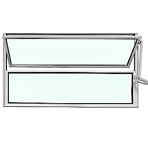 Vitro 40x80 - Aluminio Branco - Modelo Janela Basculante