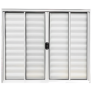 Veneziana 100x100 6F Sem Grade - Aluminio Branco