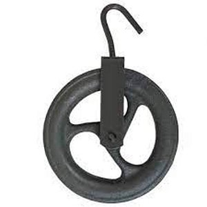 Carretilha Roldana 12cm Metalica C/Gancho - 100 Kg
