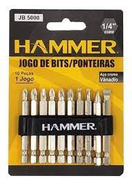 Jogo Bits/Ponteira Parafusadeira 55Mm 10 Peças Hammer