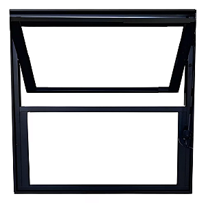 Vitro 40x40 - Alumínio Preto - Modelo Janela Basculante